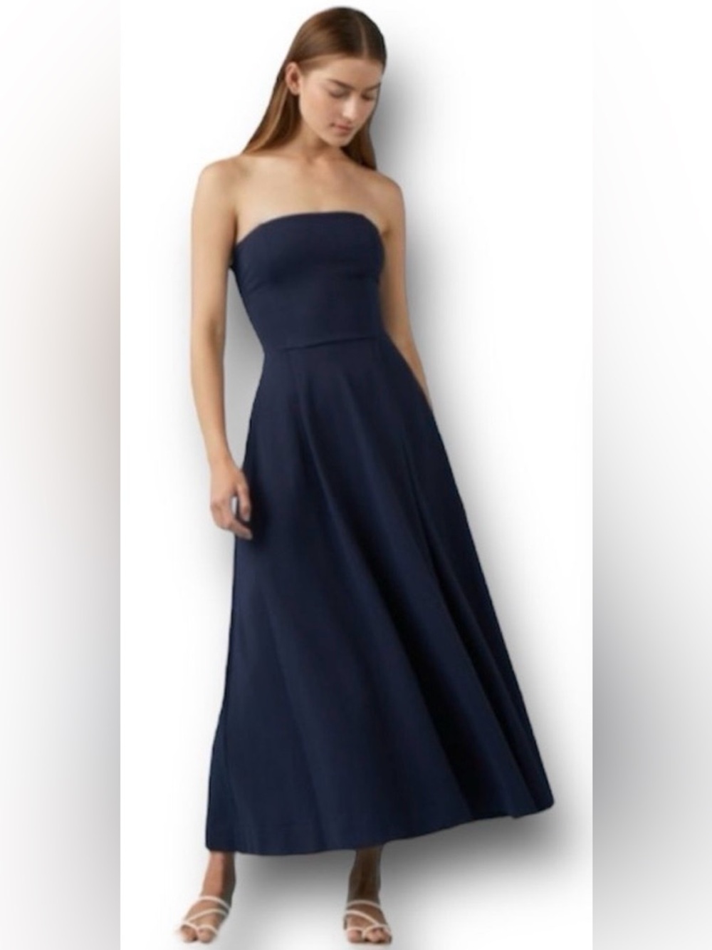 Sophie Rue The Belle Jersey Strapless Midi In Dress Gown In Black Size S